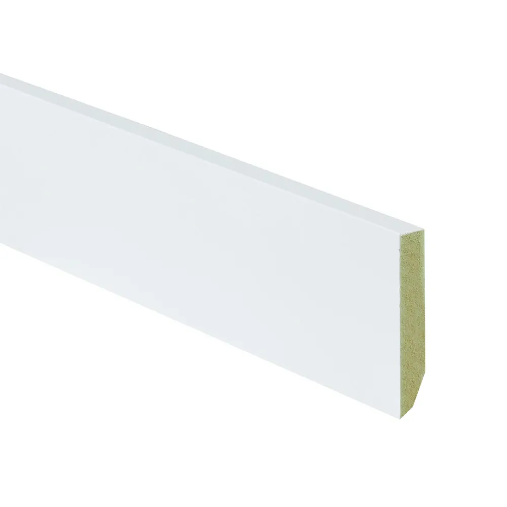 MDF plint V313 12x90 mm L= 4880 mm gegrond