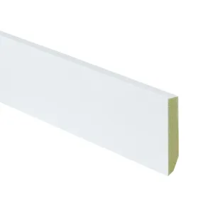 MDF plint V313 12x90 mm L= 4880 mm gegrond